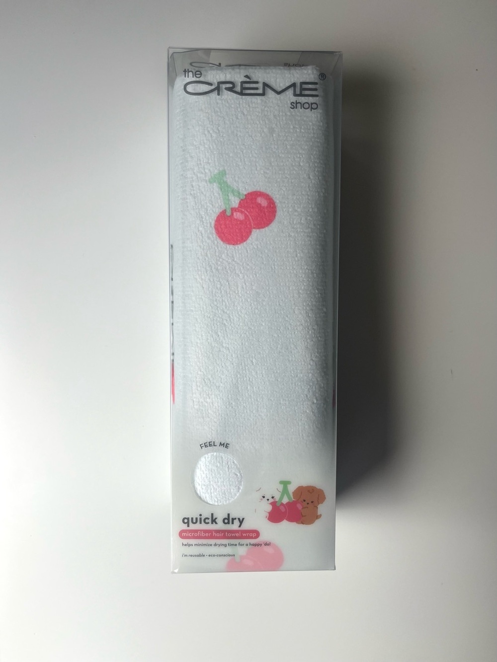 The Crème Shop Quick Dry Microfiber Hair Towel Wrap, Cherry Pattern - Picture 4 of 5